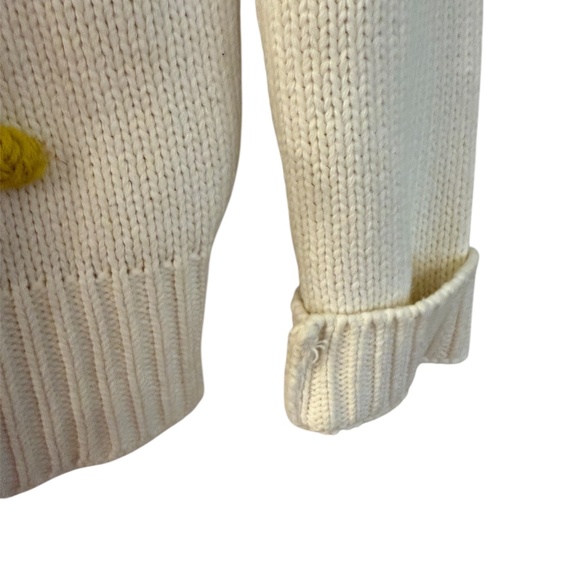 Modcloth Ivory pom pom Sweater Size M - Picture 3 of 6